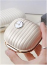 Pill Organizer Case with Carabiner, 7 Compartments,Compartmentalized Dispenser for Men and Women, Beige(Small Milk White)