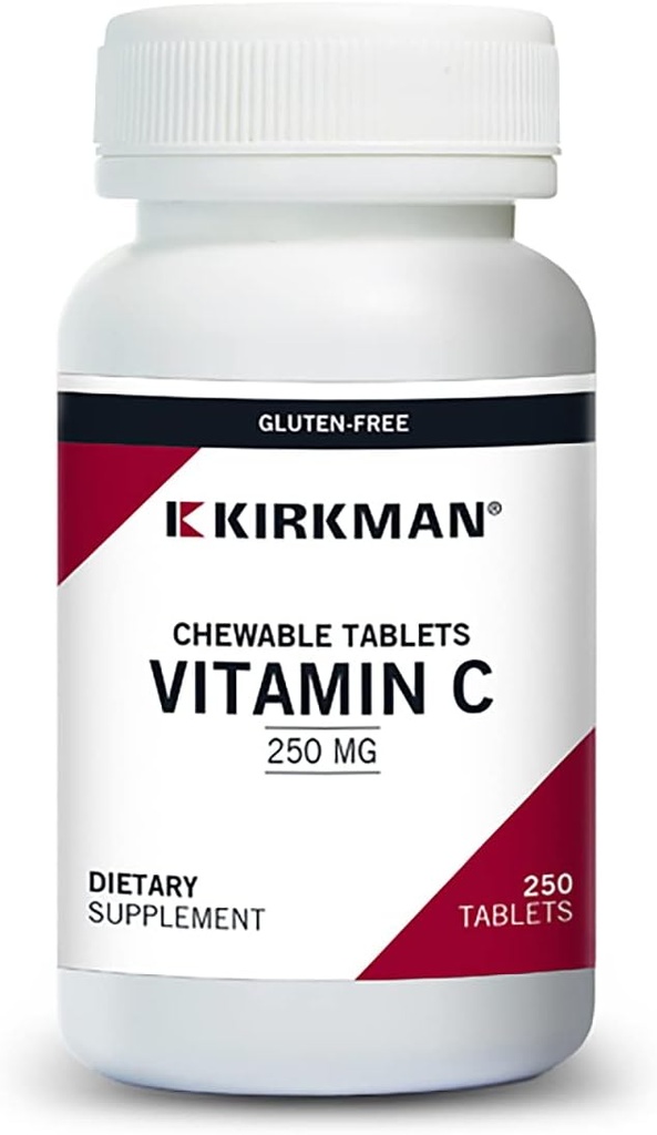 Kirkman Labs ויטמין C 250 מ"ג טבליות Chewable עם Stevia-250 Count