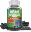 Shilajit Gummies dengan Irish Sea Moss Black Seed Oil Ashwagandha Ginger Elderberry Vitamin D3 Chlorofil Turmeric Bladdercrack Advanced Kekuatan Formula Shilajit untuk Pria & Perempuan