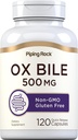 Piping Rock Ox Bile Supplement 500mg | 120 Kapseln | Verdauungsenzym | Non-GMO, Glutenfrei