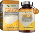 ויטמין Bounty Apple Cider Vinegar קפסולות - ACV עם אמא + GLP-1 תמיכה - Detox, Bloating Relief & Appetite Suppressant - Non-GMO, טבעוני, 60 קפסולות
