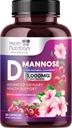 D-Mannose Supplement 1,350 mg - 配有 Cranberry, Hibiscus & Dandelion - 快速行动,天然尿液tract & Bladder 支持女性和男性 – Flush & Cleanse impurities - 非GMO, Vegan - 180 Capsules