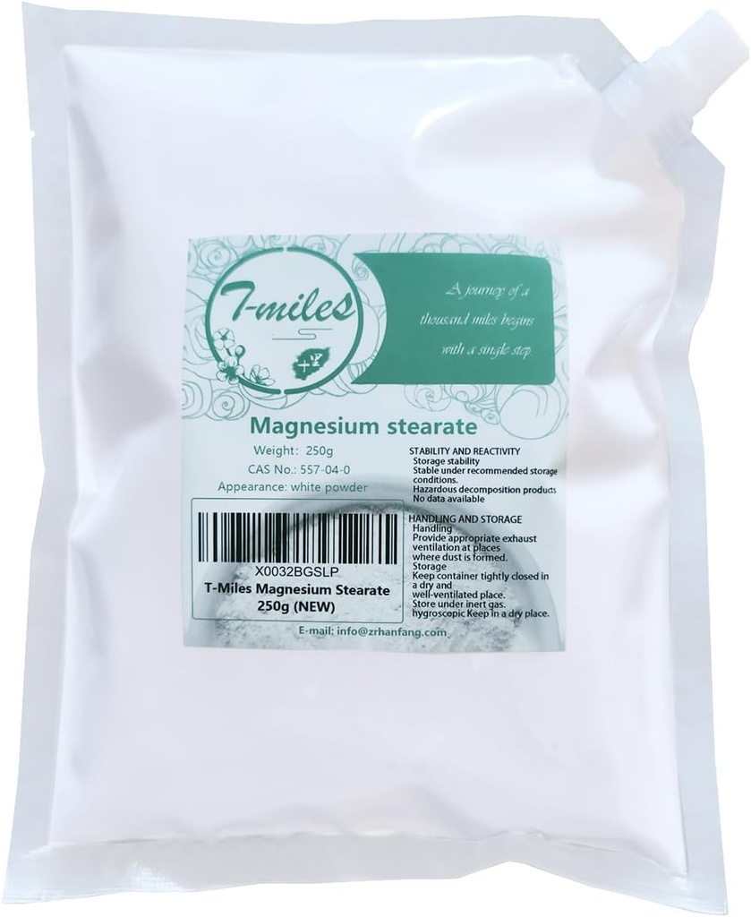 T-Miles 99% Magnesium Stearate, Food Class, Cosmetic Ingredients,CAS:557-04-0(250g/8.8oz)
