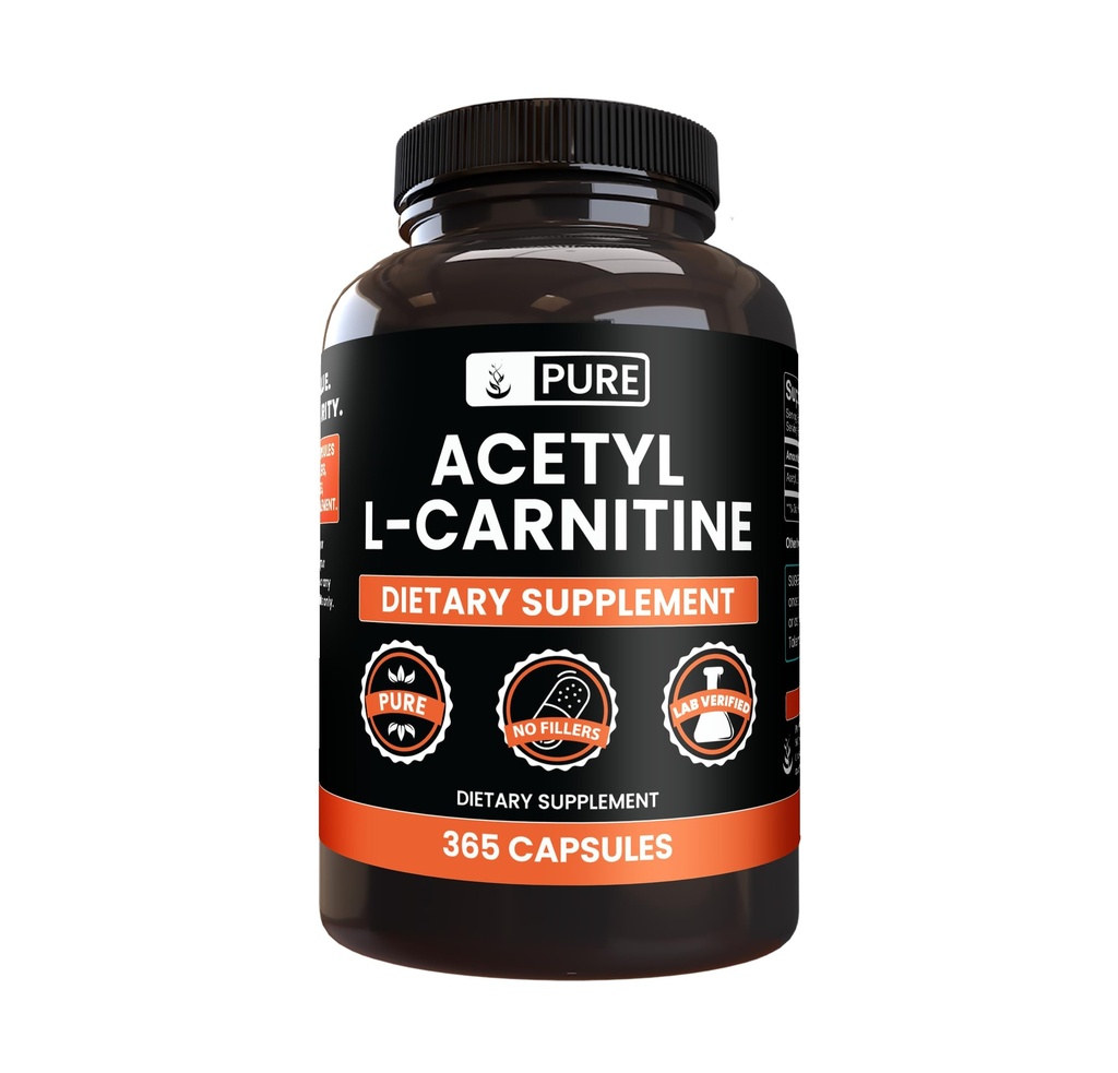 Pure Original Ingredients Acetyl L-Carnitine (365 Capsules) No Magnesium Or Rice Fillers, Always Pure, Lab Verified