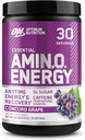 Optimálna výživa Amino Energy - Pre Cvičenie so zeleným čajom, BCAA, Aminokyseliny, Keto Friendly, Zelená káva extrakt, Energetický prášok - Concord Grape, 30 Servings