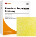 Carbou Medical Xeroform Petrolatum Dressing 2"x2", 25 Pacotes individuais, Pás de gaze não aderentes, Soft Fine Mesh Gauze Patch para cuidados de feridas, queimaduras, lacerações, enxertos de pele e incisões cirúrgicas