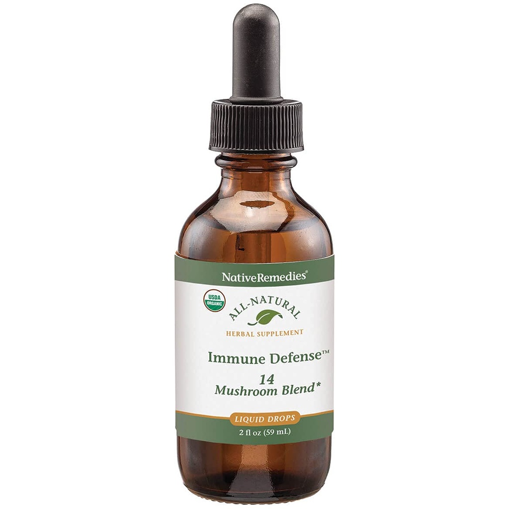 Native Remedies Immune Defense 14 Mushroom Blend to Protect and Maintain Immune System Function, 2 Fl oz.