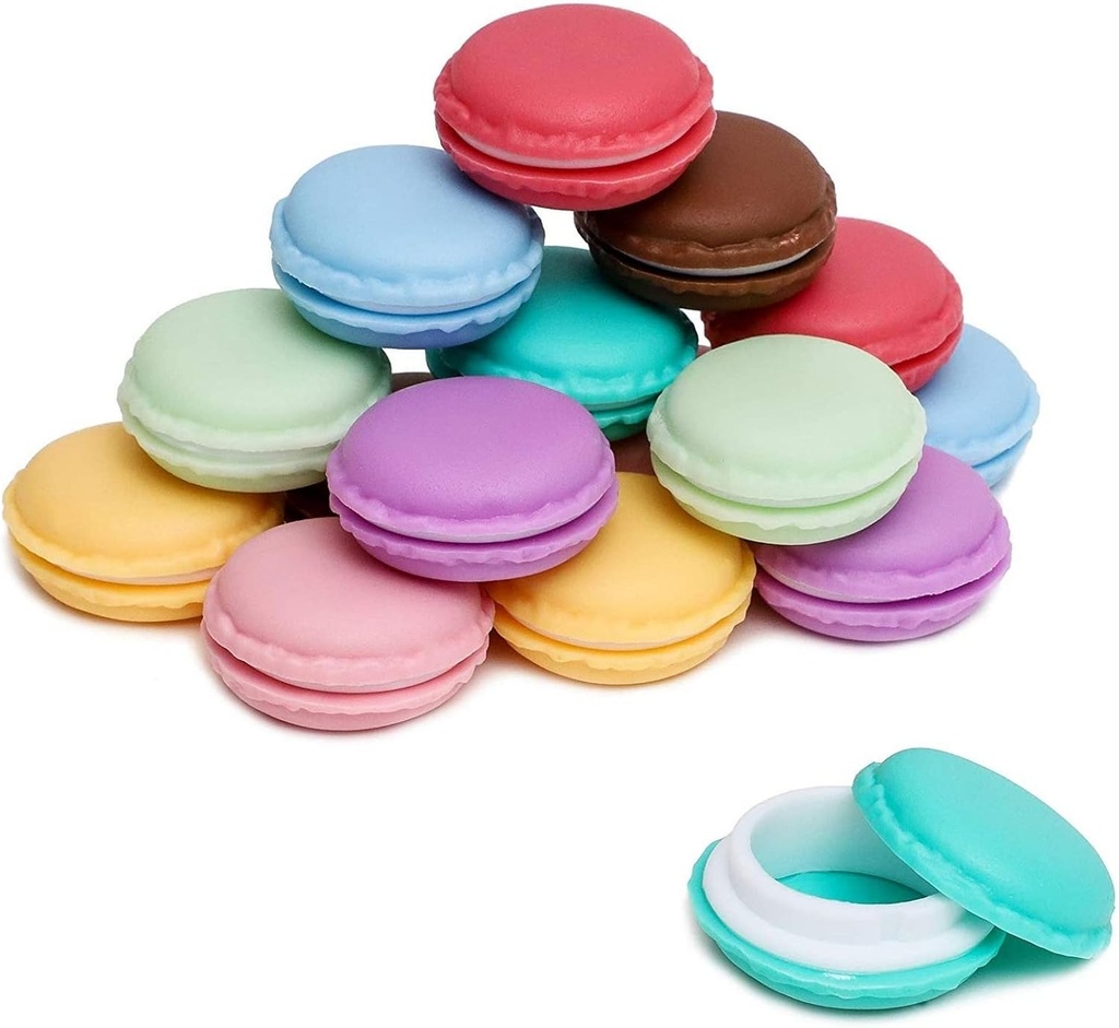 Juvale Macaron Pill Kaste - Macaron Rotaslietas Turētājs & Pill Kaste - Izturīgi Mini Plastmasas Konteineri ar Lids - 8 Krāsas, 1.7 Iepakojumā 16