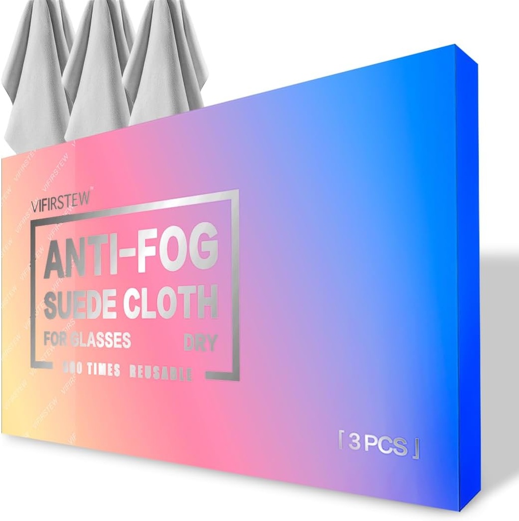 Fog Cloth Dry Antifog Cloth, 3 Pack Antifogging Cloth Betaurrekoak, Pantaila, betaurrekoak, berrerabilgarriak eta eramangarriak garbitzeko.