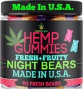 Hemp Gummies for Sleep-High Potency Relaxation Night-Time, Peace and Relaxation, Fruity Gummy Bear Edibles, Good Mood, Restful Bedtime-Natural Hemp Oil Omega-Made in USA