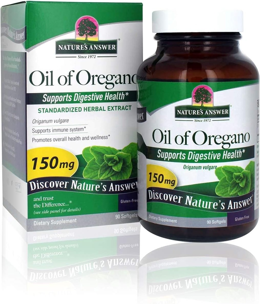 Nature 's Answer Oil of Oregano Capsule Softgels, 90- Count CLAS124; Natural Imunitary Booster CLAS124; Promotes Health Digestion & Gut Flora