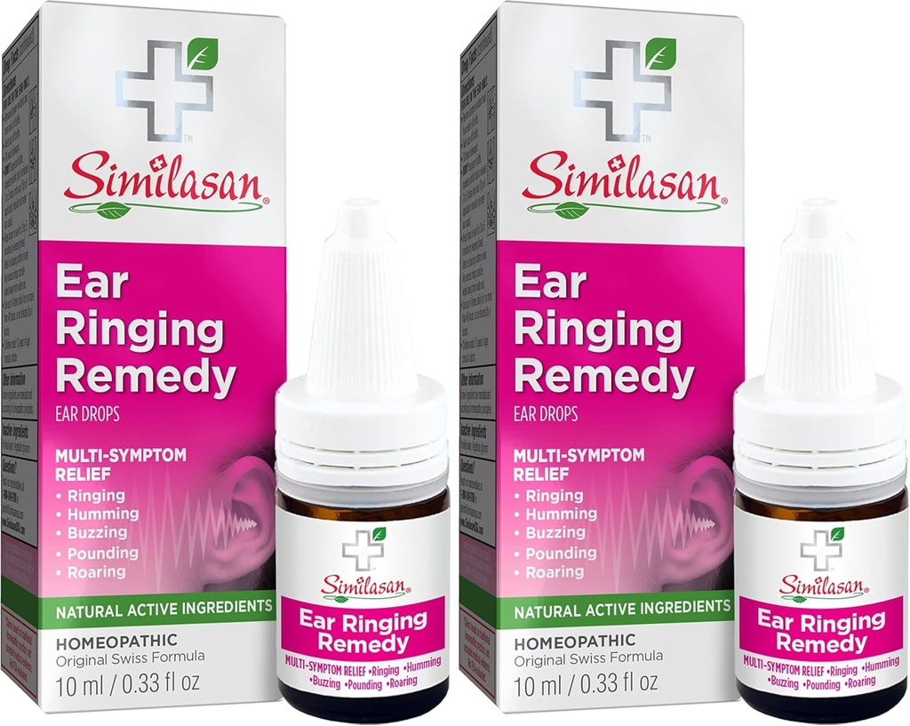Similasan Ear Ringing Remedy Drops 0.33 Ounce, för tillfällig multisymptom lättnad från buller i öronen, ringande öron, surrande öron, rytande öron, Humming öron och andra ljud i öronen
