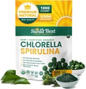 En İyi Klorella Spirulina Tabletleri - Organik USDA, Premium Spirulina ve Chlorella Tabletleri 1000 Kont - Sun Chlorella Pure Natural Superfood with Algae, Enzymes Chlorophyll & Protein