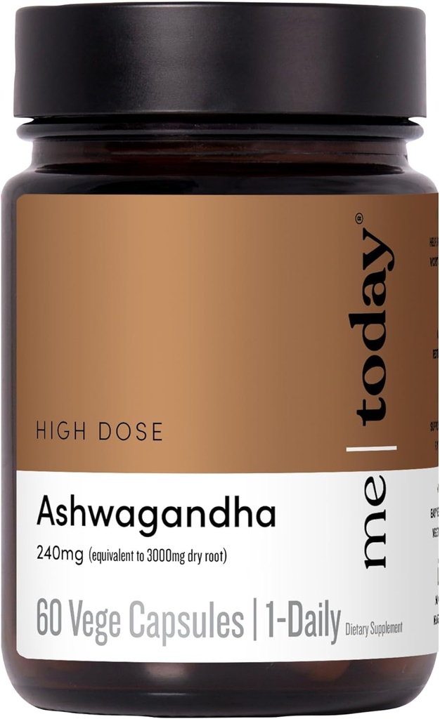 Ja dzisiaj Ashwagandha Suplement Kapsułki 3000 mg -Wysoka moc Suplement Adaptogen dla Stress Relief, Mental Clarity & Focus - Wegan, Natural Daily Wellness Formuła, 60 Sługi.