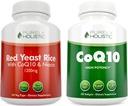 Purely Holistic Red Yeast Rice 1200mg & Niacin + CoQ10 100mg - 120 Kapseln & 240 Softgels Bundle - Made in USA