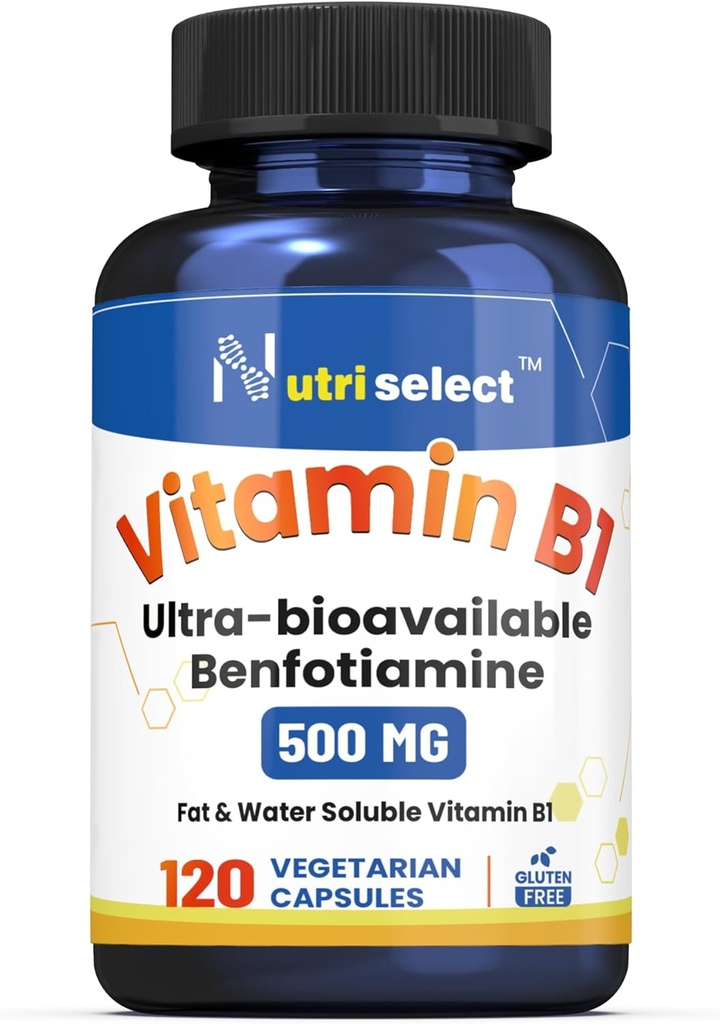 120 Capsules B1, cung cấp 500 mg của Benfotiamine, và là Non-GMO, Vegan, và Gluten- Free