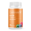 Celebrate Vitamins Iron Supplement with 60mg Iron & Vitamin C – Berry Chewables for Bariatric Patients, Gastric Bypass & Sleeve Gastrectomy Support – 30 Tablets for Post-Surgery Health Maintenance