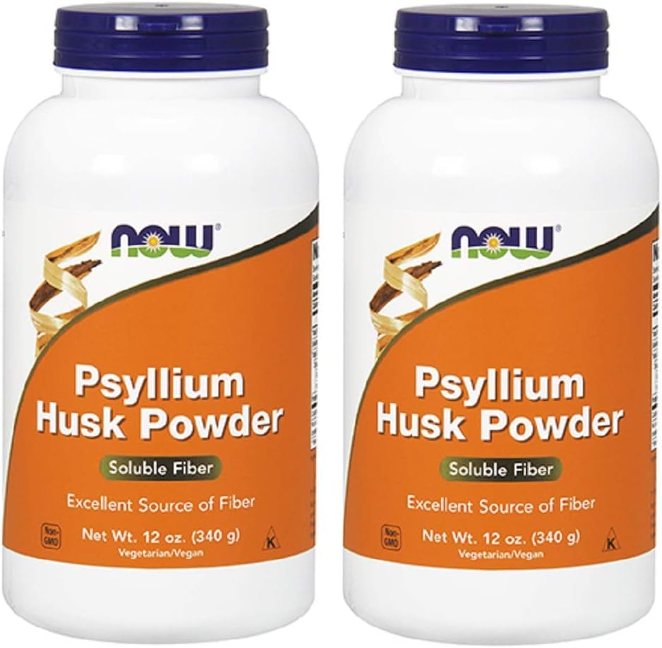 Now Foods Psyllium Husk Powder, 12 Onça (Pacote de 2)