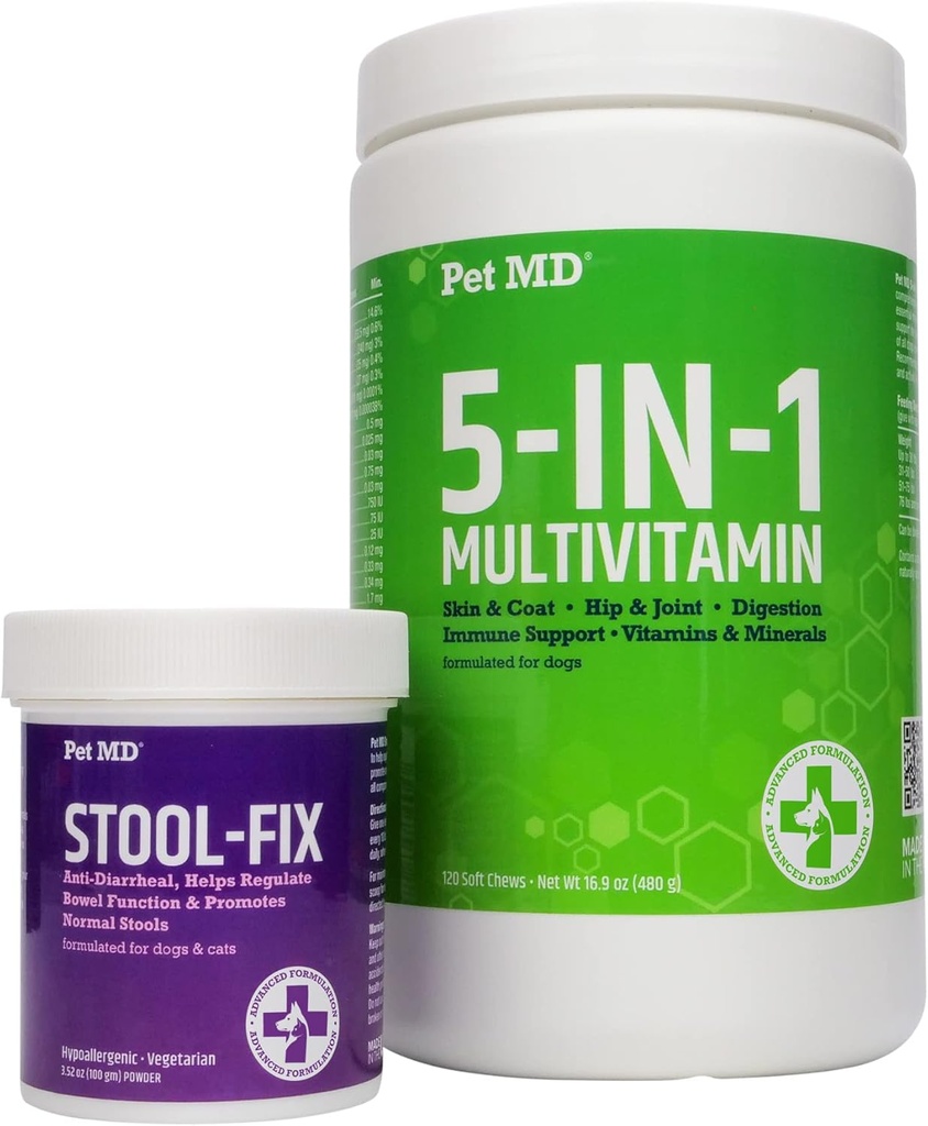 Kjæledyr MD Stool Fix & 5-i-1 Multivitamin Chews