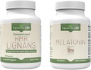 Lignans for Life Care Set Bundle - Natural Multivitamin HMR Lignans for Dogs 20mg, 90 Kapsułki i Melatonina dla średnich psów Rasa 6mg, 120 Kapsułki, Witaminy dla ogólnego zdrowia