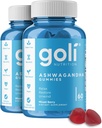 Goli Ashwagandha & Vitamin D Gummy 120 Count - Relax. Obnovit. Uvolněte se. (Směs Berry, KSM- 66, Vegan, Plant based, Non- GMO, gluten- Free & Želatina Free), balení po 2 ks
