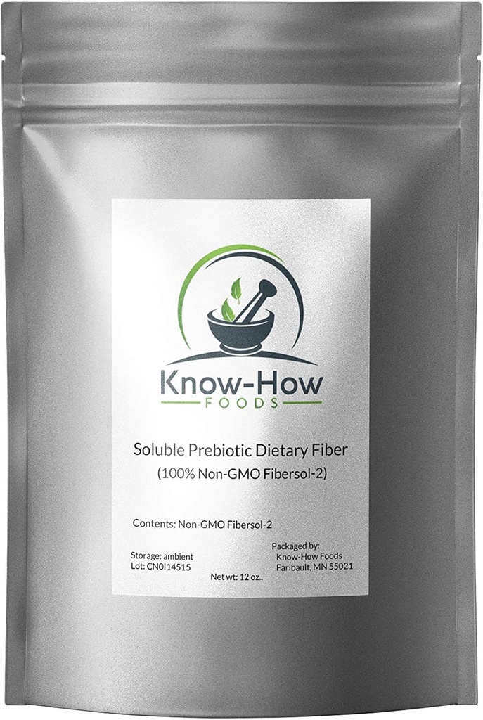 Know-how Foods Prebiotic dietary Fiber (ne-GMO) 100% s Fibersol-2: 12 oz Pouch