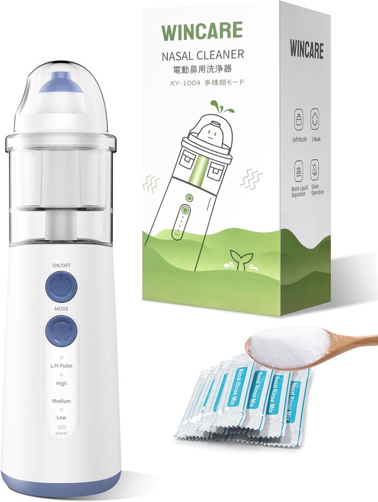 Nenähoito Sinus Relief nenän puhdistajalle, Sinus huuhtelupakkaus, jossa 10 suolapakkausta, kannettava nenän kastelujärjestelmä lapsille ja aikuisille, Powered Sinus Cleaner Vaihtoehtoja Neti Pot(sininen