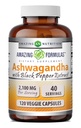 Amazing Formulas Ashwagandha Root with Black Pepper Extract Supplement | 2100 Mg Per Serving Extra Strength | 120 Veggie Capsules | Non-GMO | Gluten-Free | Made in USA