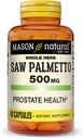 MASON NATURAL Saw Palmetto 500 mg, wspomaga Prostate Health & funkcji moczu, 60 kapsułki