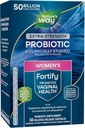 Nature's Way Women's Extra Strength(1) Fortify Probiotic 50B Cultures, Supports Digestive, Vaginal & Имунно здраве *, Plant-based Prebiotic Fiber, Non-GMO Project Verified, 30 капсули