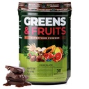 Nutrology Greens & Fruits Powder-Naturally Sourced Fruits, Vegetables, Beet Powder & Mushroom Blend, Probiotics, Digestive Enzymes, Fiber, Antioxidants, Immune Support, Gluten Free - Chocolate