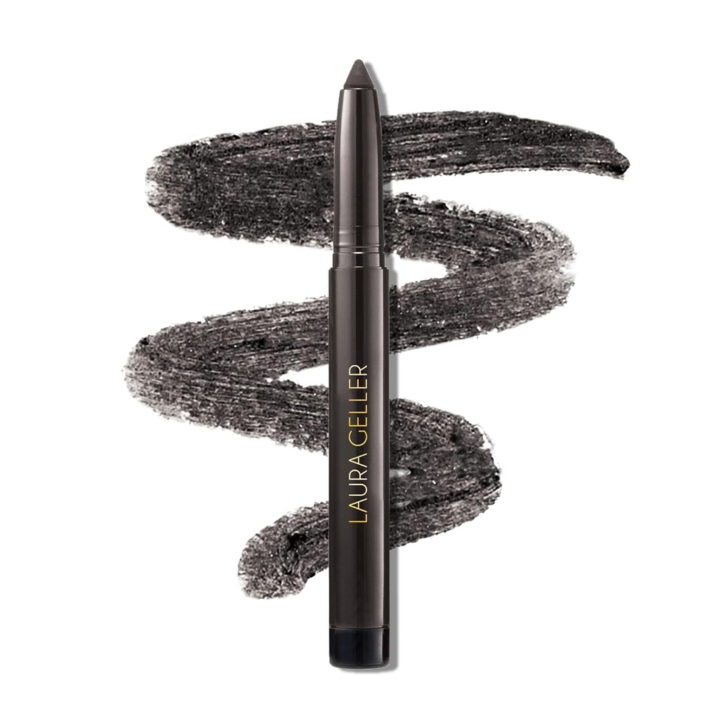 LAURA GELLER NEW YORK Kajal Longwear Kohl Eyeliner Pencil - Deep Charcoal Kohl - Caffeine and Vitamin E - Smooth " Blendable Liner - Built-In Sharpener