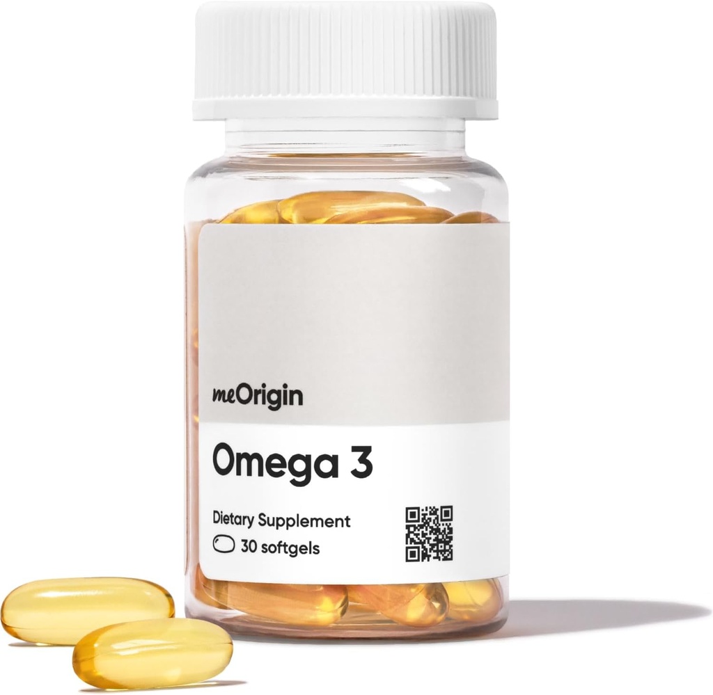 Omega 3 EPA & DHA, Fish Oil 1000mg per Serving, Podporuje srdce, mozek, kůže a oční zdraví, No Burp- Back, 30 Softgels, 30 Day Supply