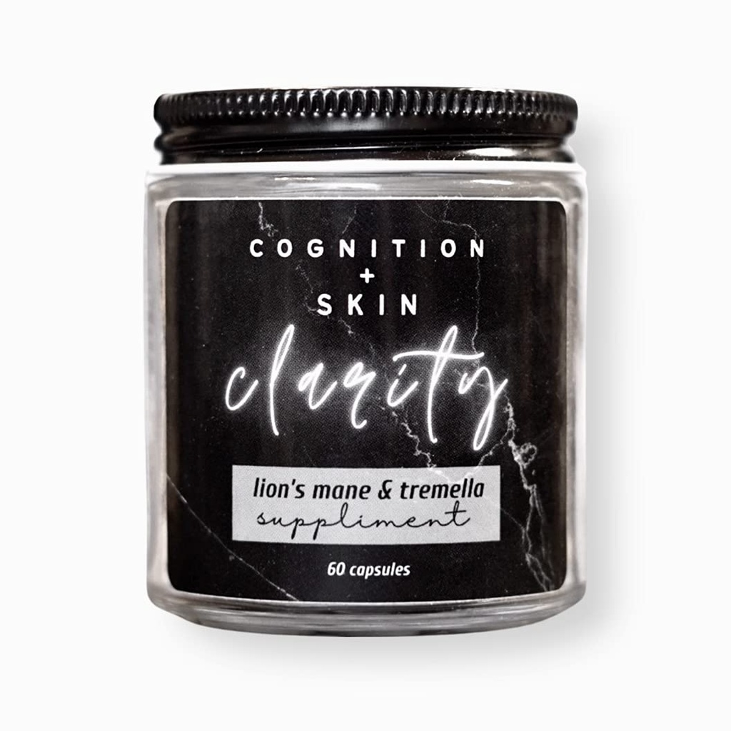 Lion's Mane & Tremella Mushroom Men's Skin Care Acnee Supliment: Cognition + Skin CLARITY - Vindecă-ți pielea de OWIN! (Vegan)
