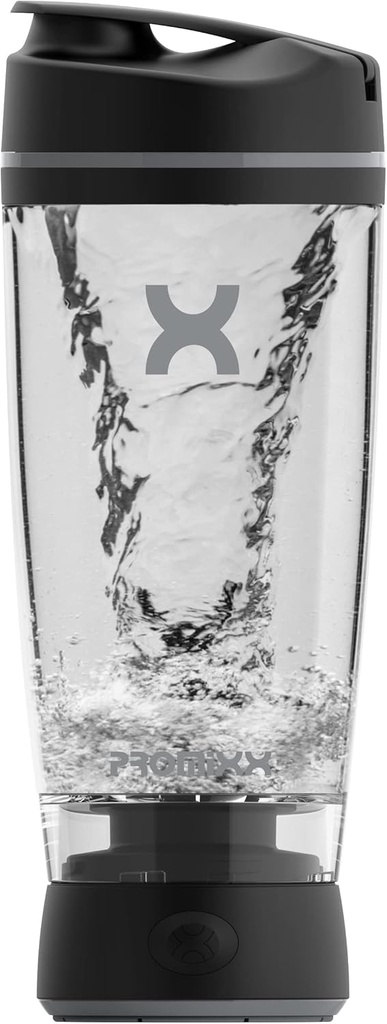 Promixx Original Shaker Bottle - Battery-powered for Smooth Protein Shakes - BPA Free, 20oz Cup (Black)