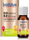 VALIDUS Vitamin D3K2 Drops – High Potency Vitamin D3 + K2 MK-7, 250 Liquid Drops, Enhanced Absorption for Bone & Heart Health, Supports Immune Function, Non-GMO, Gluten-Free, Easy to Use, 10 ml