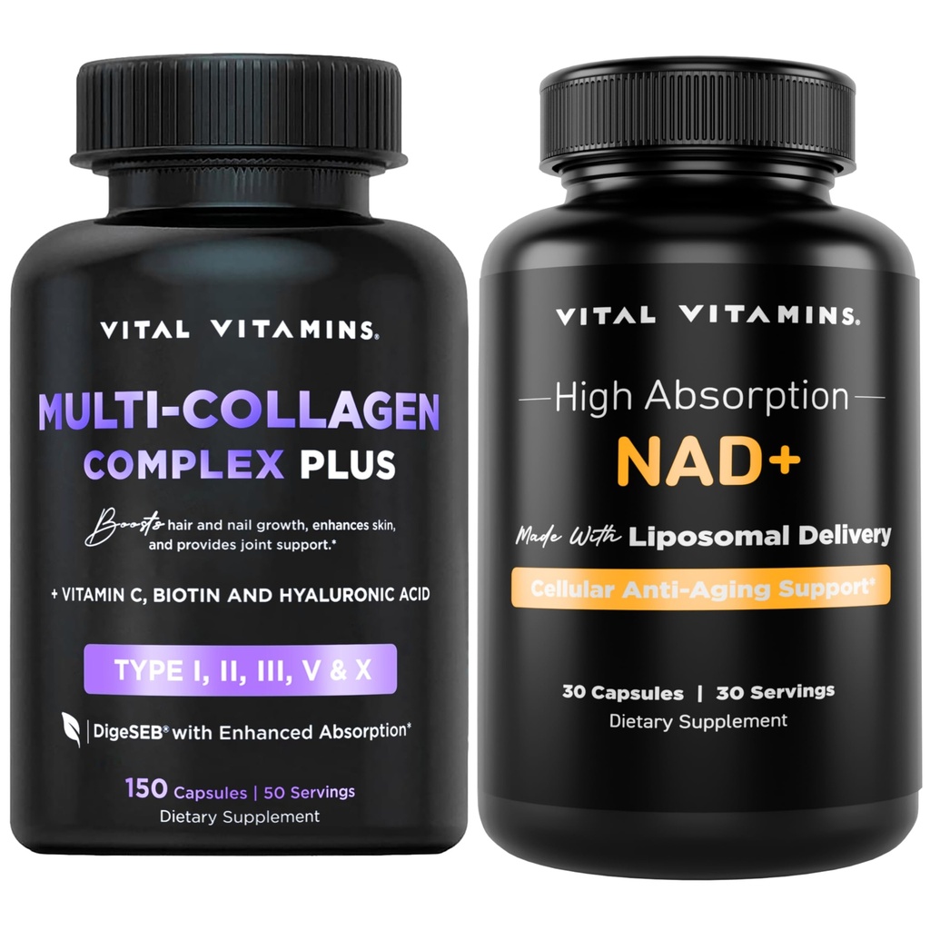 Vital Vitamins Multi Collagen Complex Plus + NAD+ Supplement