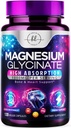 Magnesium Glycinate 1000mg - Hoge absorptie en gecheleerd ter ondersteuning van bot, spier, zenuwen en hartgezondheid - Natuurlijke slaap- en stressondersteuning vrouwen en mannen - Veganistisch, glutenvrij en sojavrij, niet-GMO - 120 capsules