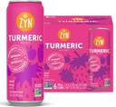 ZYN Turmeric Wellness Drink 6 (Pack), Mixed Berry Flavored Turmeric Curcumin Drink with Black Pepper, No Added Sugar, Low Carb & Low Calorie Drink, Clean Alternative