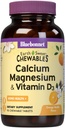 Bluebonnet Nutrition Calcium Magnesium Plus Vitamin D3 Earthsweet, Bone Health &amp; Muscle Relaxation, Soy-Free, Gluten-Free, Kosher, Dairy-Free,90 Orange Vanilla Flavored Chewable Tablets