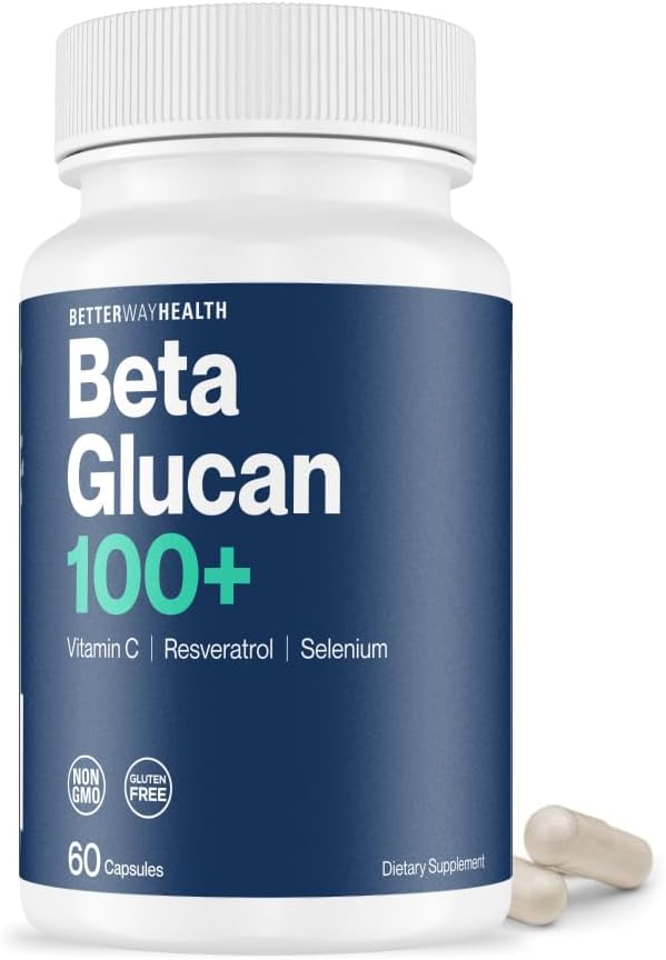 Better Way Health Advanced Immune Readiness – 1,3/1,6 Beta Glucan med vitamin C, Selenium & Resveratrol – Immune Support Supplement för NK Cells & Phagocytosis – 60 kapslar