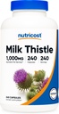 Nutricost Melk Thistle 1000 mg Ekvivalent, 240 kapsler - 250 mg 4:1 ekstrakt - Vegansk, ikke-GMO og Glutenfri