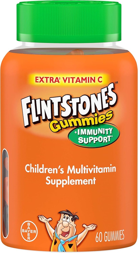 Flintstone Gummies Uenhetsstørrelse 60ct En dag Flintstones Vitaminer Plus immunitetsstøtte