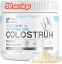 אבקת תוסף Colostrum עבור בני אדם - תוסף אורגני Bovine Colostrum עבור Gut Health, Hair growth, Beauty, and Immune Support - Unflavored (50 משרתים)