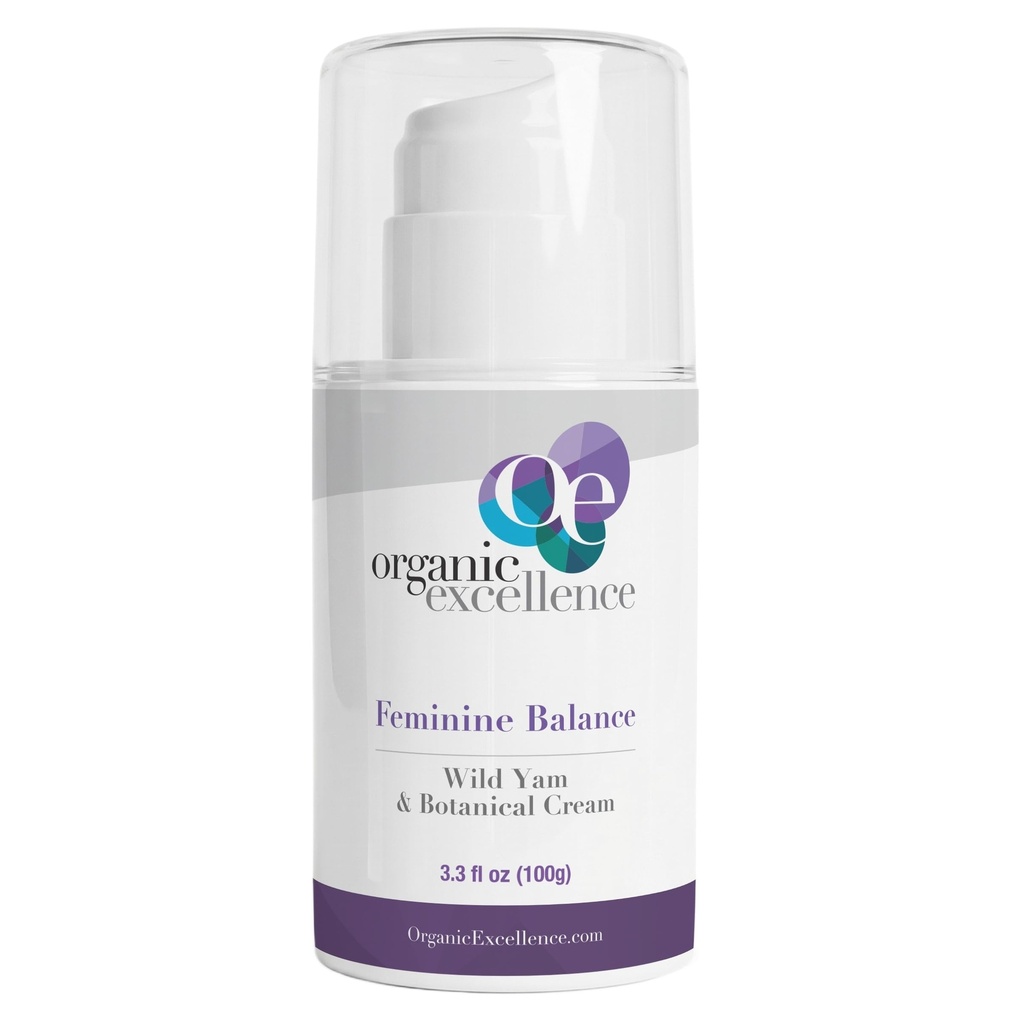 Organic Excellence Feminine Balance Wild Yam & Botanical Cream for Women – 3.3 fl oz