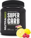 NutraBio Super Carb, Poudre d'hydrate de carbone avec dextrine à grappes et électrolytes, Poudre de supplément de carb pour le carburant d'entraînement,Performance et récupération musculaire,Dextrine cyclique,Lémonade aux framboises, 30 Sv