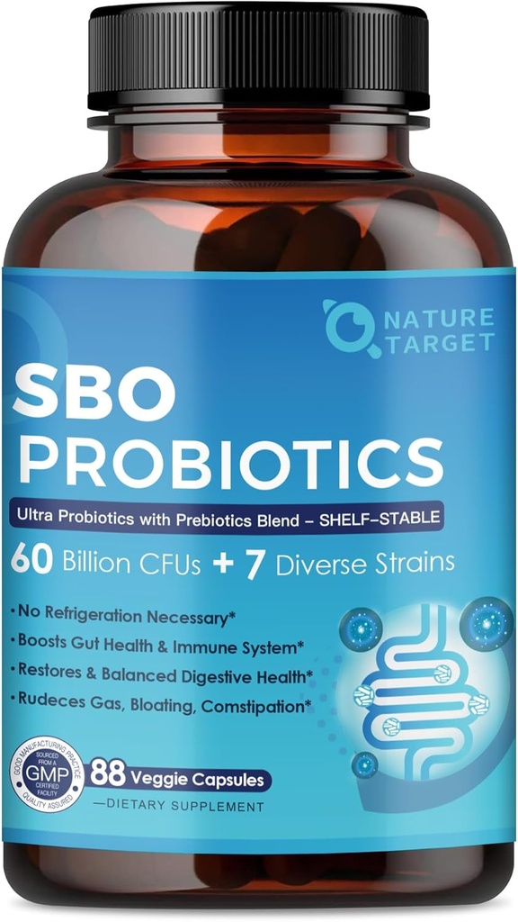 Immune, Gut Health, SBO Probiyotik Support Occasional Constipation, Gas & Bloating, 88 Veggie Capsules