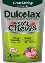 Dulcolax Soft Chews Saline Laxative Mixs Berry (60ct & 30ct) 1200mg Hydroxid hořečnatý Gentle Consticle Relief