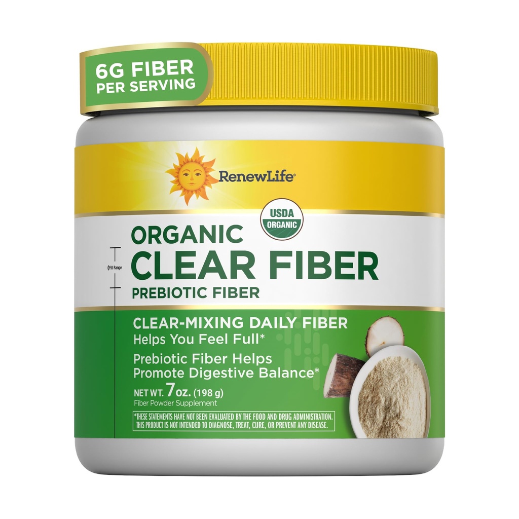 Renew Life Adult Completely Clear Organic Prebiotic Keto Friendly Fiber, Powder, 7 oz. (Package May Vary)