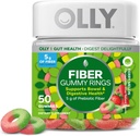OLLY pluošto Gummy Žiedai, 5g Prebiotic Pluoštas, FOS (Fructo- oligosacharidai), Digistic Support, Berry Melon 50ct